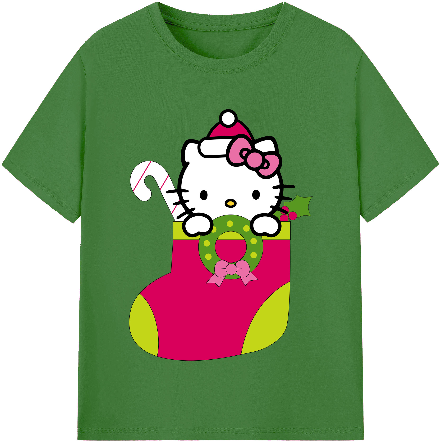（画像用） Hello Kitty ハローキティ レディースカジュアルプリントTシャツ（綿100％）